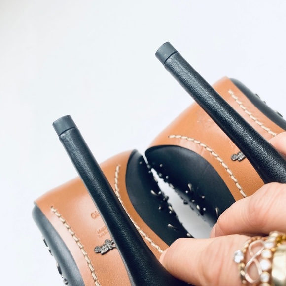 Coach Black Leather Prairie Rivet Waverly Pumps - Picture 6 of 8